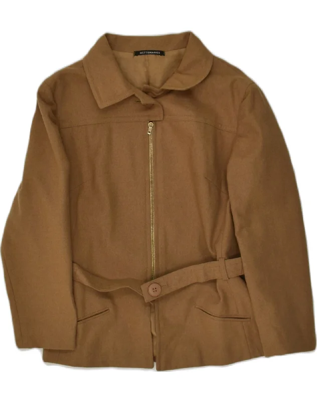 Vintage Women's Fashion VINTAGE Womens Overcoat UK 8 Small Brown Wool
