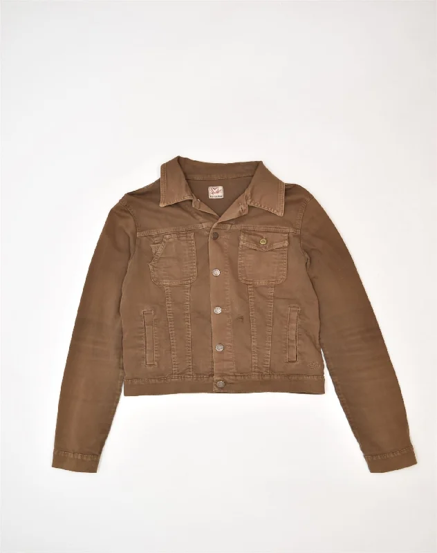 Casual Chic for Women PHARD Womens Bomber Jacket UK 14 Large Brown Cotton