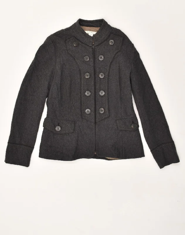 Online Shopping Boutiques MARELLA Womens Country Coat UK 12 Medium Grey Wool