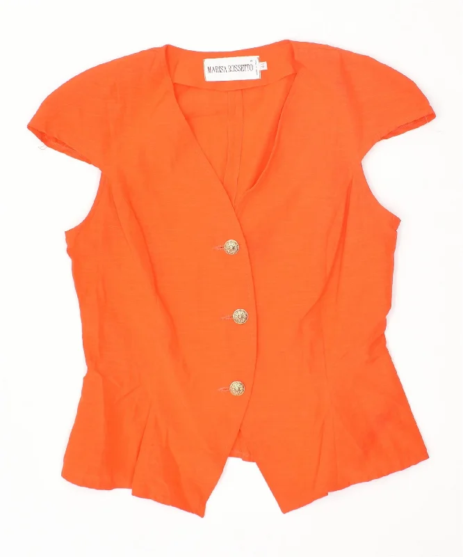 Casual Chic for Women MARISA ROSSETTO Womens 3 Button Blazer Jacket IT 44 Medium Orange Viscose Casual Chic for Women MARISA ROSSETTO Womens 3 Button Blazer Jacket IT 44 Medium Orange Viscose