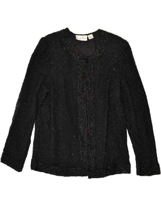 Winter Wardrobe Clearance LAURENCE KOZAR Womens Blazer Jacket UK 14 Large Black Silk Winter Wardrobe Clearance LAURENCE KOZAR Womens Blazer Jacket UK 14 Large Black Silk
