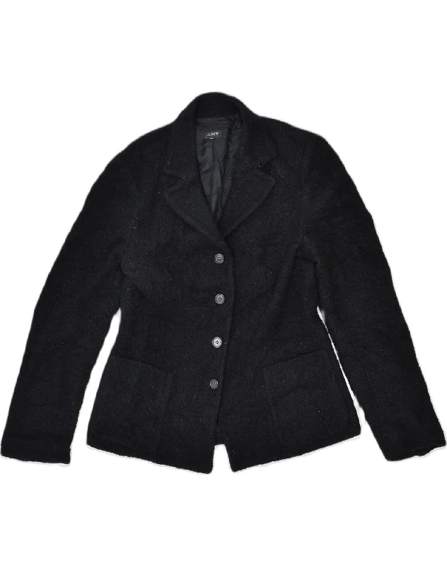 Sporty Streetwear J. CREW Womens 4 Button Blazer Jacket UK 10 Small Black
