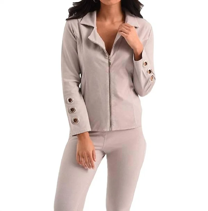 Women's Seasonal Fashion Trends Carter Moto Grommet Jacket In Slate
