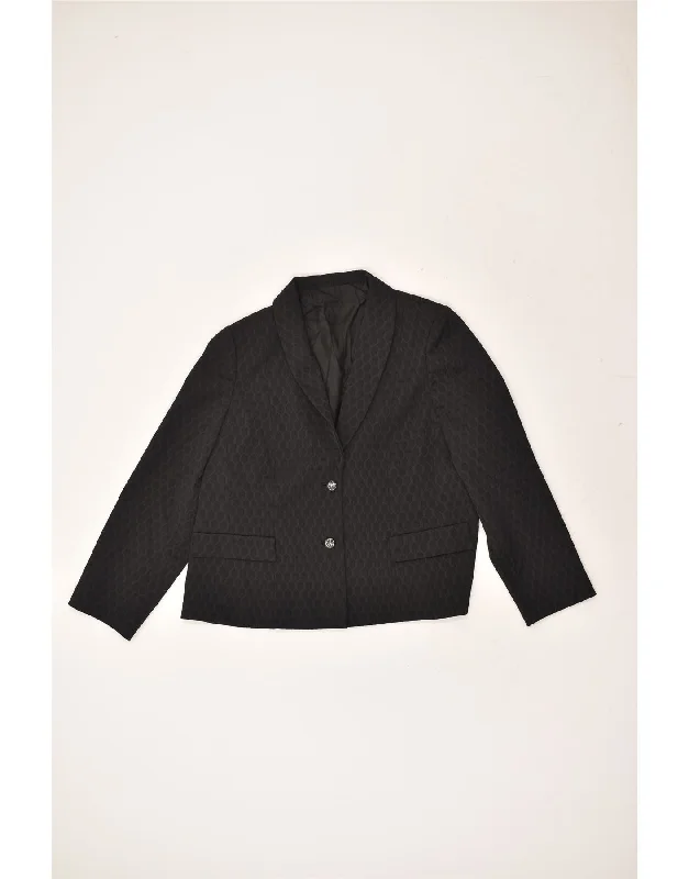Flash Sale Or Flash Sales VINTAGE Womens 2 Button Blazer Jacket UK 16 Large Black Geometric Flash Sale Or Flash Sales VINTAGE Womens 2 Button Blazer Jacket UK 16 Large Black Geometric