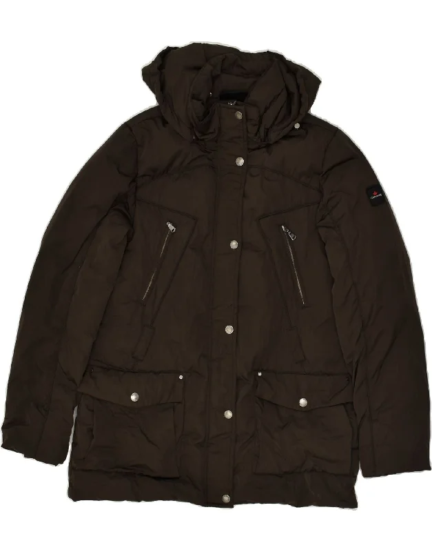 Online Boutiques Best CANADIENS Womens Hooded Padded Jacket UK 14 Large Brown Polyester Online Boutiques Best CANADIENS Womens Hooded Padded Jacket UK 14 Large Brown Polyester