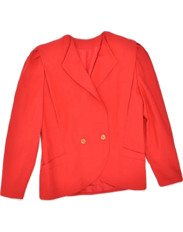 Women's Trendy Apparel VINTAGE Womens Double Breasted Blazer Jacket IT 48 XL Red Polyester Women's Trendy Apparel VINTAGE Womens Double Breasted Blazer Jacket IT 48 XL Red Polyester