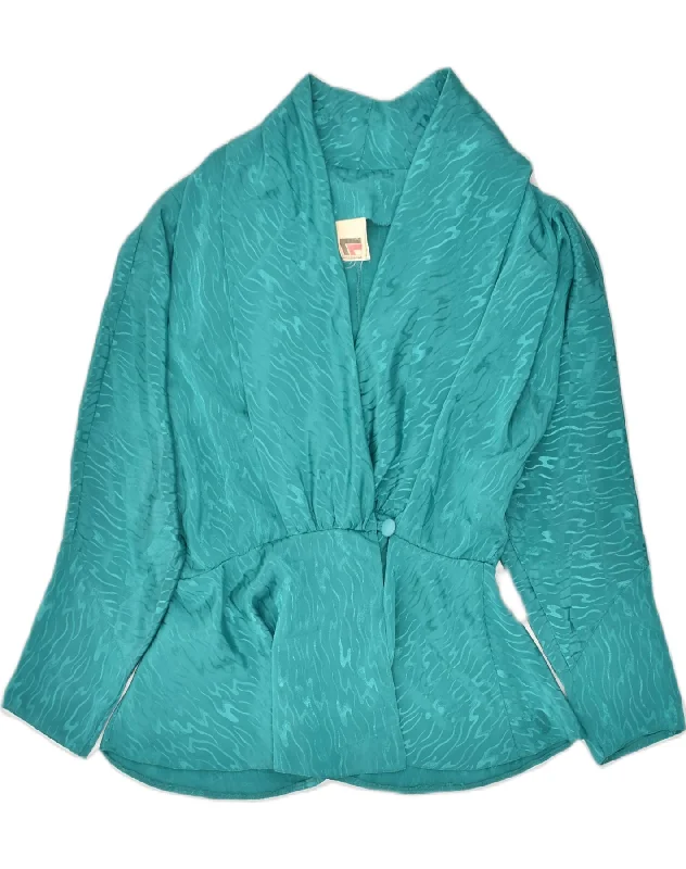 Stylish And Comfortable Clothing For Women VINTAGE Womens 1 Button Blazer Jacket UK 14 Large Turquoise Polyester Stylish And Comfortable Clothing For Women VINTAGE Womens 1 Button Blazer Jacket UK 14 Large Turquoise Polyester