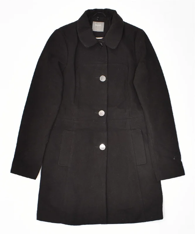 Women's Plus-Size Casual Outfit OASIS Womens Overcoat UK 10 Small Black Polyester