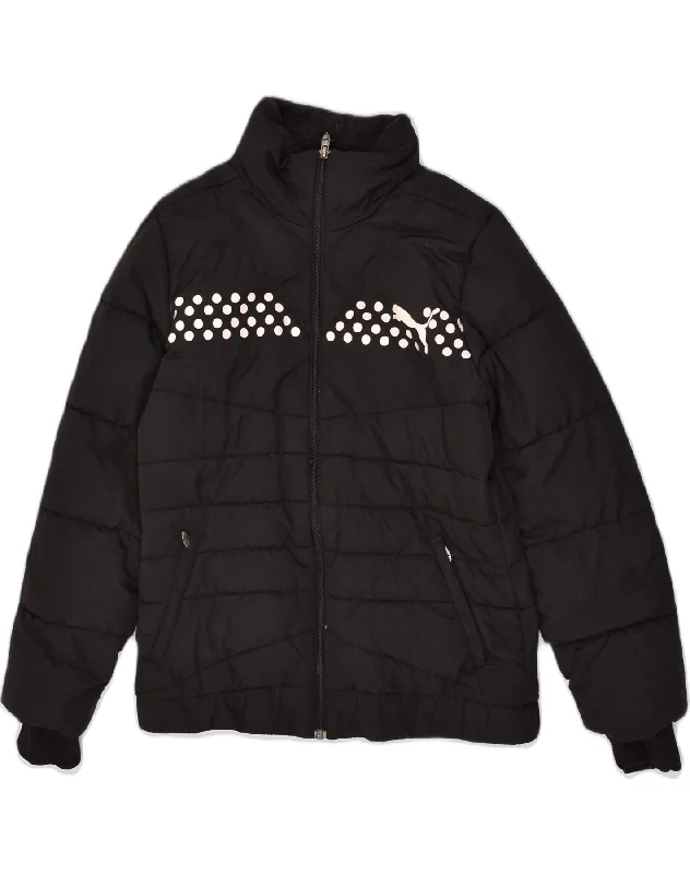 Stylish Women's Attire PUMA Womens Padded Jacket UK 16 Large Black Polyester