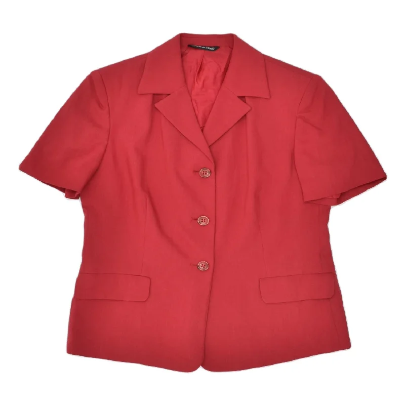 Best Clearance Sales Right Now VINTAGE Womens Short Sleeve 3 Button Blazer Jacket IT 44 Medium Red Best Clearance Sales Right Now VINTAGE Womens Short Sleeve 3 Button Blazer Jacket IT 44 Medium Red