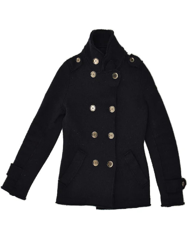 Exclusive Women's Fashion Collection ROY ROGERS Womens Pea Coat IT 40 Small Navy Blue Wool Exclusive Women's Fashion Collection ROY ROGERS Womens Pea Coat IT 40 Small Navy Blue Wool
