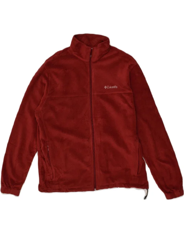 Women's Tailored Outfit COLUMBIA Womens Fleece Jacket UK 18 XL Maroon Polyester