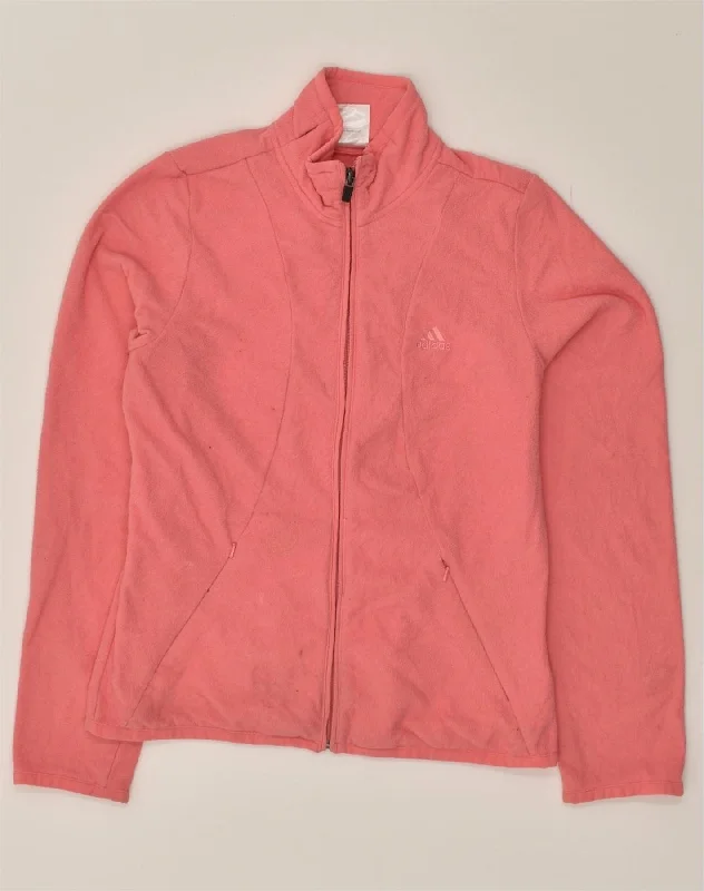 Tailored Clothing For Women ADIDAS Womens Fleece Jacket UK 14 Large Pink Polyester