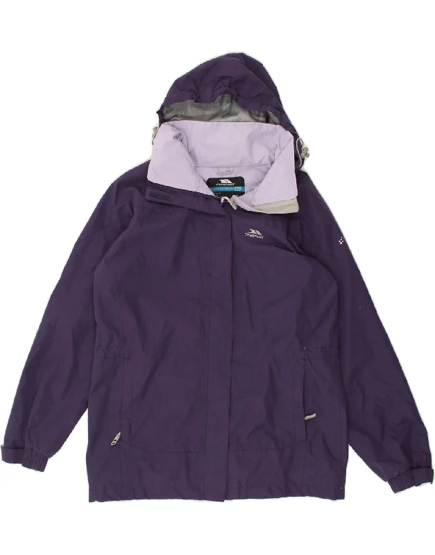 Sustainable Women's Clothing TRESPASS Womens Hooded Windbreaker Jacket UK 14 Medium Purple Polyester Sustainable Women's Clothing TRESPASS Womens Hooded Windbreaker Jacket UK 14 Medium Purple Polyester
