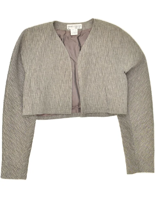 Women's Evening Apparel VINTAGE Womens Bolero Jacket IT 42 Medium Grey Cotton