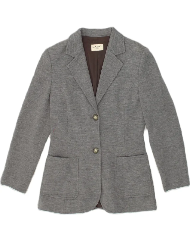 Women's Formal Clothes MAX & CO. Womens 2 Button Blazer Jacket UK 10 Small Grey Acrylic Women's Formal Clothes MAX & CO. Womens 2 Button Blazer Jacket UK 10 Small Grey Acrylic