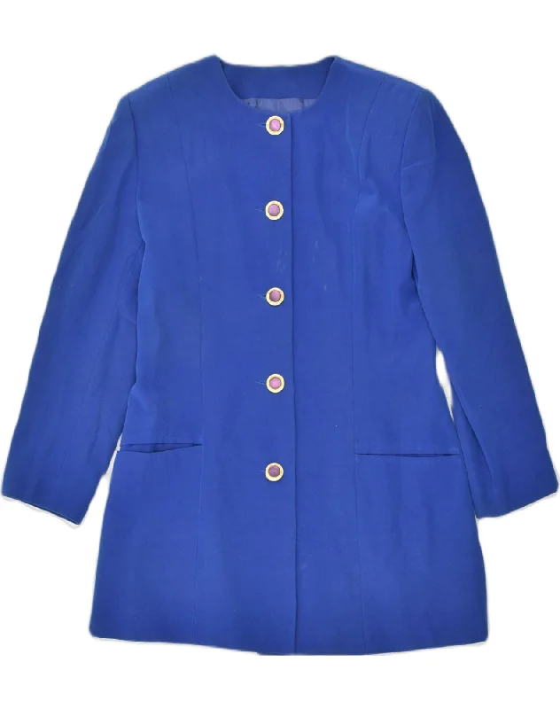 Women's Seasonal Wardrobe Clothing VINTAGE Womens 5 Button Blazer Jacket UK 14 Large Blue Women's Seasonal Wardrobe Clothing VINTAGE Womens 5 Button Blazer Jacket UK 14 Large Blue