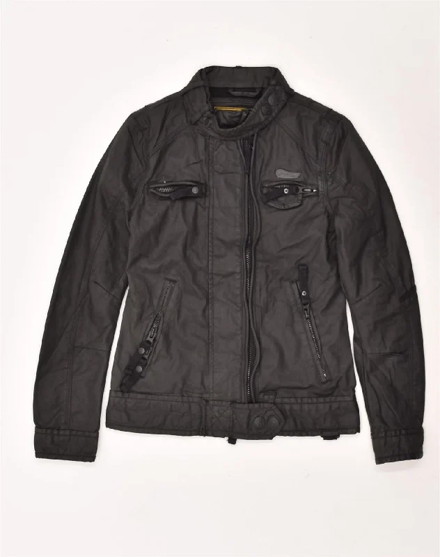 Stylish Everyday Clothing SUPERDRY Womens Bomber Jacket UK 8 Small  Black Cotton