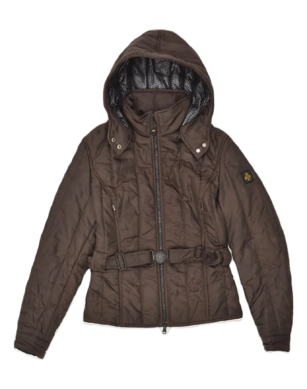 Women's Casual Dresses REFRIGIWEAR Womens Hooded Padded Jacket IT 44 Medium Brown Nylon Women's Casual Dresses REFRIGIWEAR Womens Hooded Padded Jacket IT 44 Medium Brown Nylon