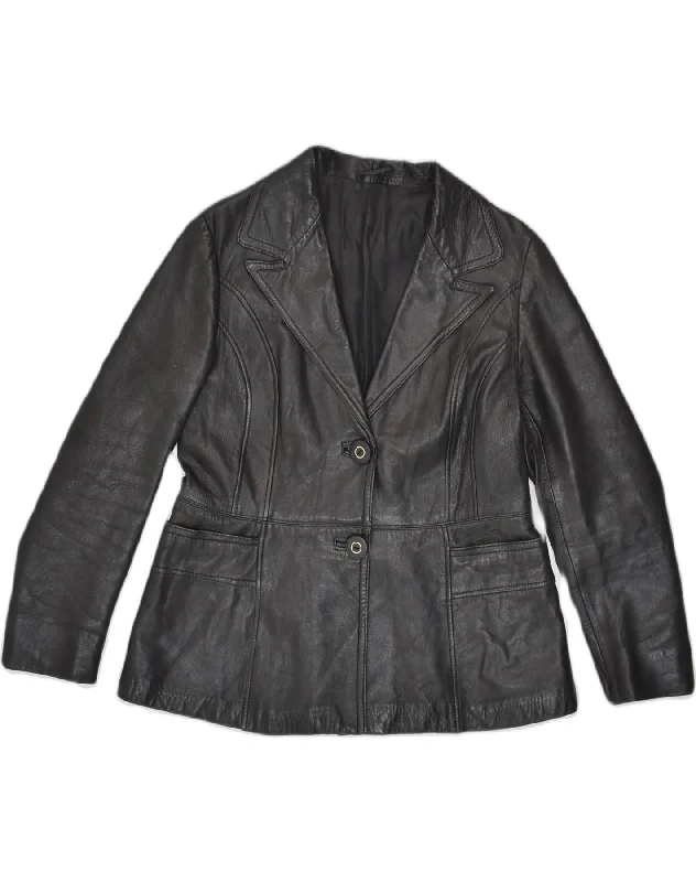 Women's Clothing Online Sale VINTAGE Womens Leather Jacket UK 14 Large Black