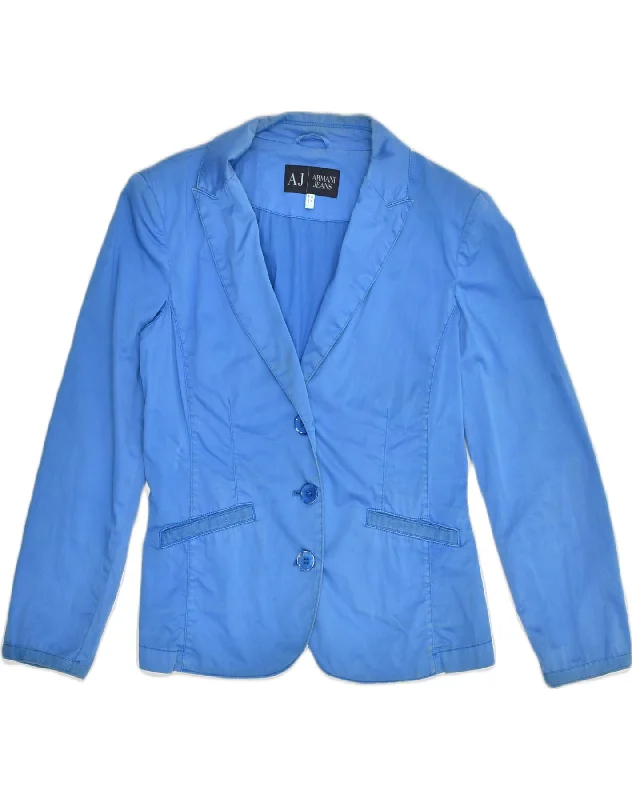 Fashionable Casual Tops ARMANI JEANS Womens 3 Button Blazer Jacket EU 44 XL Blue Cotton Fashionable Casual Tops ARMANI JEANS Womens 3 Button Blazer Jacket EU 44 XL Blue Cotton
