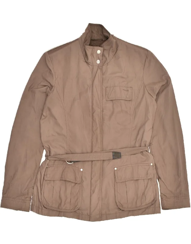 Women's Chic Outerwear Outfit GEOX Womens Utility Jacket UK 14 Large Brown Polyester Women's Chic Outerwear Outfit GEOX Womens Utility Jacket UK 14 Large Brown Polyester