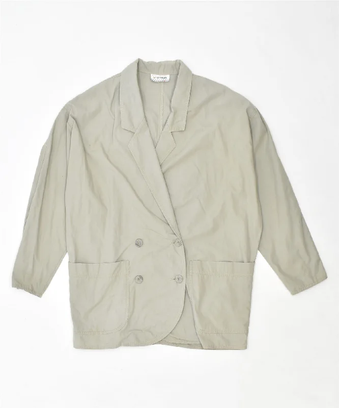 Women's Transitional Apparel STEFANEL Womens Double Breasted Blazer Jacket UK 14 Medium Beige Cotton Women's Transitional Apparel STEFANEL Womens Double Breasted Blazer Jacket UK 14 Medium Beige Cotton