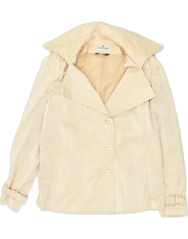 Women's Elegant Clothes CARLA FERRONI Womens 3 Button Blazer Jacket IT 50 XL Beige Cotton Women's Elegant Clothes CARLA FERRONI Womens 3 Button Blazer Jacket IT 50 XL Beige Cotton