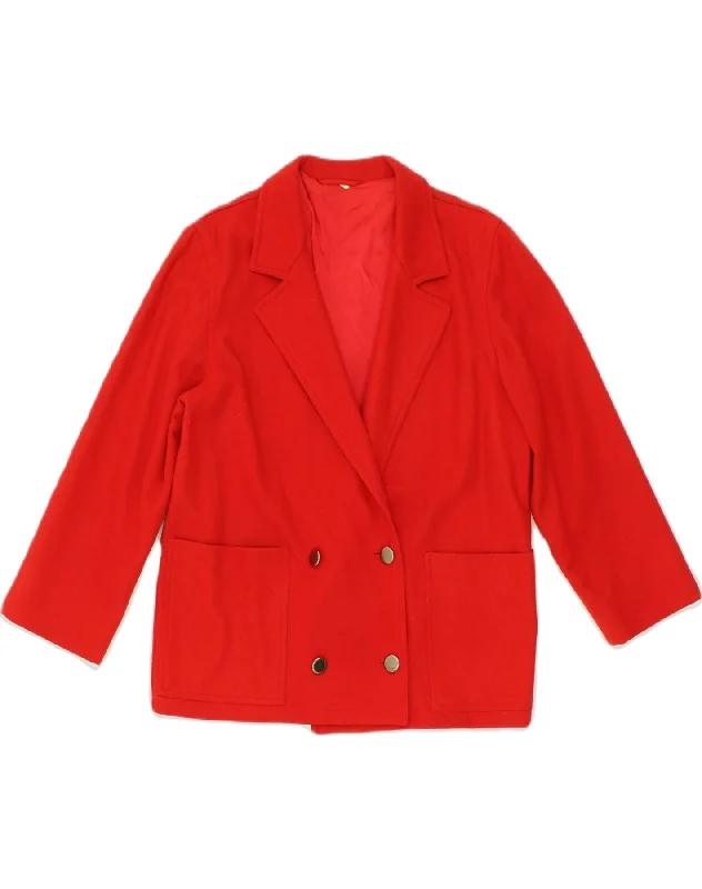 Comfortable Women's Attire VINTAGE Womens Double Breasted Blazer Jacket EU 42 Large Red Wool Comfortable Women's Attire VINTAGE Womens Double Breasted Blazer Jacket EU 42 Large Red Wool