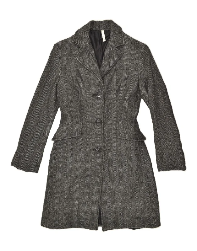 Women's Clothes NORTHLAND Womens Chesterfield Coat UK 8 Small Grey Herringbone Wool