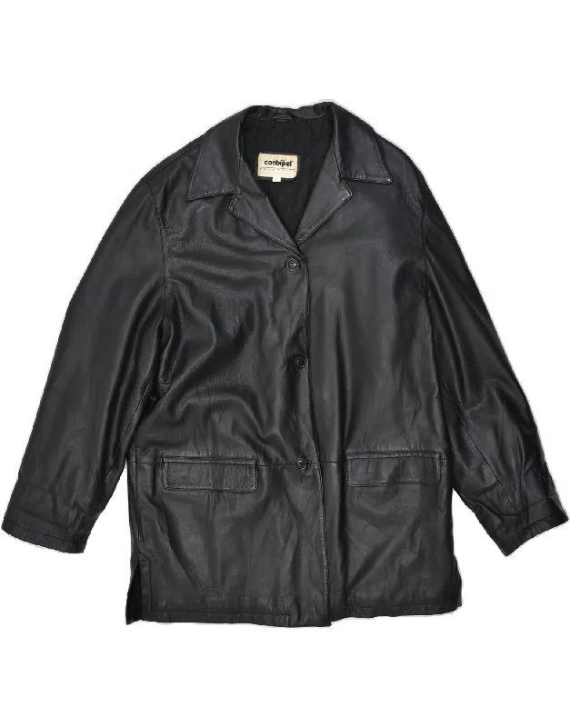Affordable Luxury Women's Apparel CONBIPEL Womens Leather Jacket IT 46 Large Black Leather Affordable Luxury Women's Apparel CONBIPEL Womens Leather Jacket IT 46 Large Black Leather