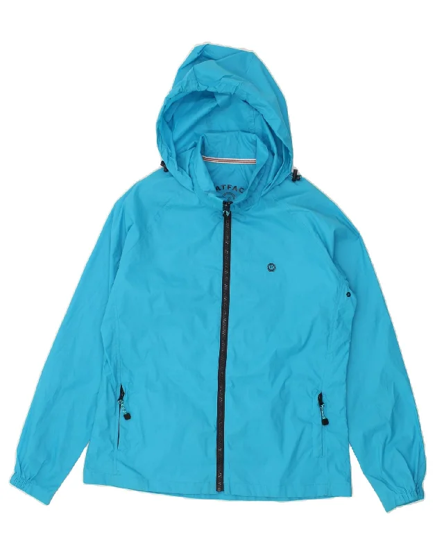 Women's Clothes FAT FACE Womens Oversized Hooded Rain Jacket UK 10 Small  Blue Nylon