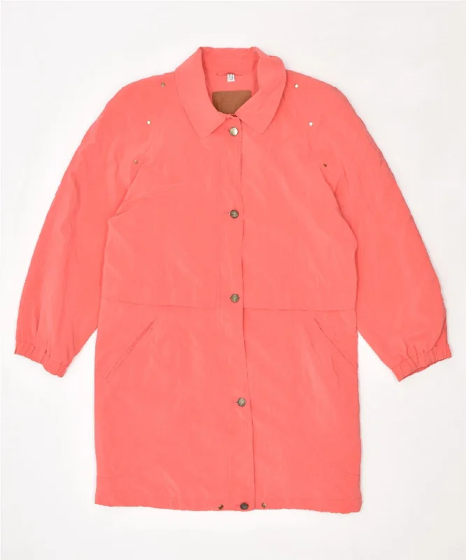 Designer Women's Fashion Online VINTAGE Womens Overcoat UK12 Medium Pink Nylon