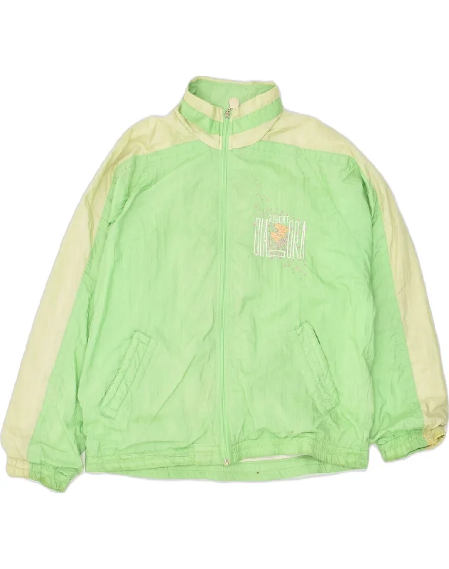 Women's Vacation Outfit DIADORA Womens Bomber Jacket UK 18 XL Green Colourblock Polyester Women's Vacation Outfit DIADORA Womens Bomber Jacket UK 18 XL Green Colourblock Polyester