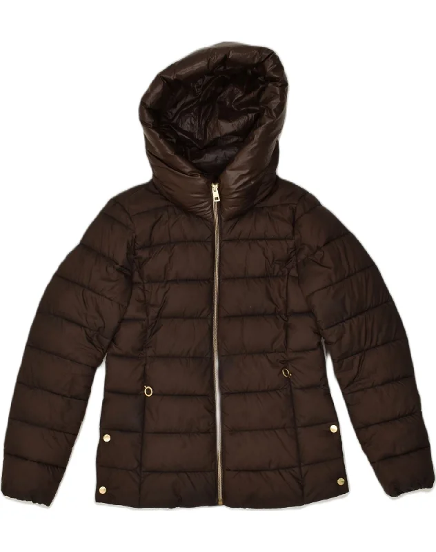 Women's Contemporary Apparel ESPRIT Womens Hooded Padded Jacket UK 6 XS Brown Polyester Women's Contemporary Apparel ESPRIT Womens Hooded Padded Jacket UK 6 XS Brown Polyester