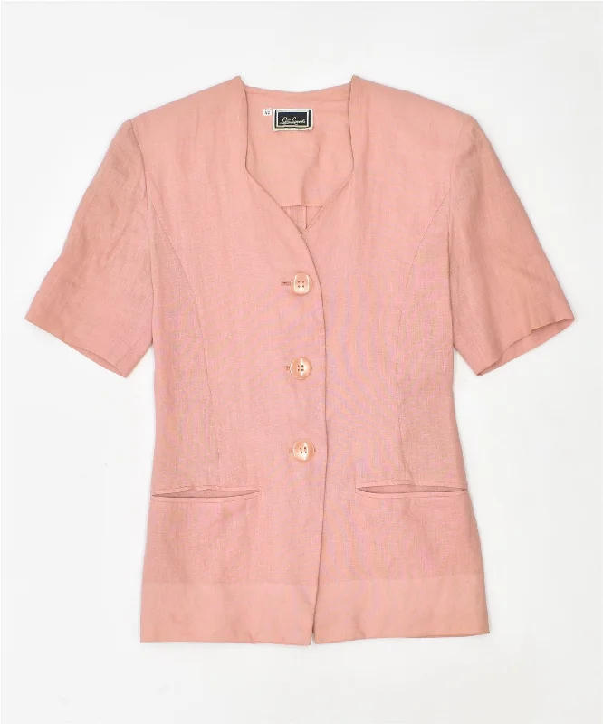 Women's Evening Clothing LUISA SPAGNOLI Womens Short Sleeve 3Button Blazer Jacket IT 42 Medium Pink Women's Evening Clothing LUISA SPAGNOLI Womens Short Sleeve 3Button Blazer Jacket IT 42 Medium Pink