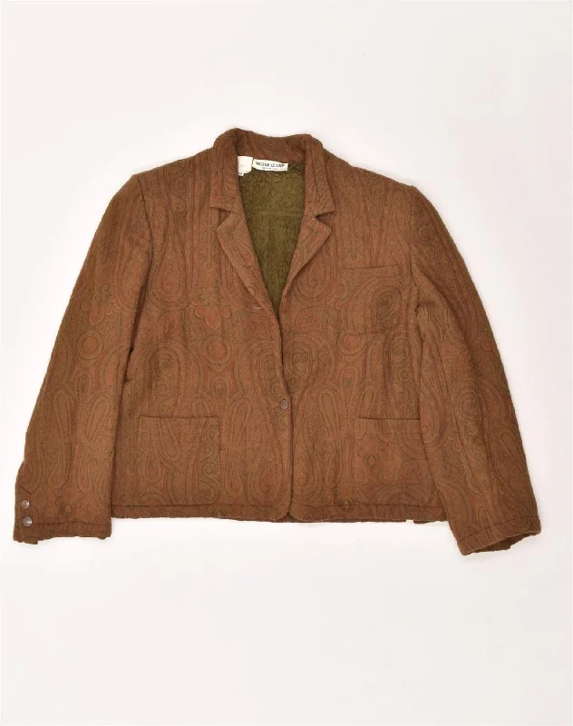 Women's Travel Attire VINTAGE Womens 1 Button Sherpa Blazer Jacket EU 44 Large Brown Paisley Women's Travel Attire VINTAGE Womens 1 Button Sherpa Blazer Jacket EU 44 Large Brown Paisley
