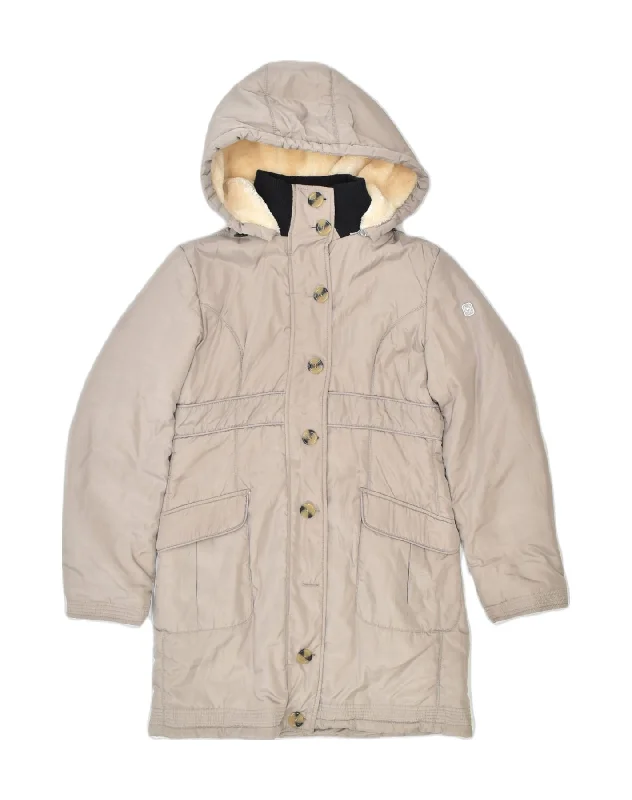 Chic Wardrobe VINTAGE Womens Hooded Padded Jacket UK 18 XL Beige
