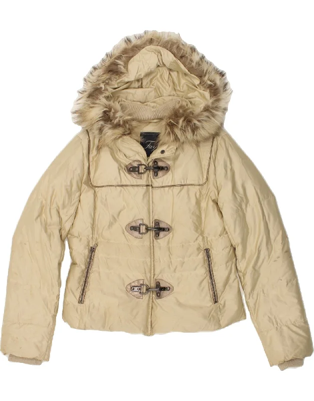 Casual Women's Clothing FAY Womens Hooded Padded Jacket UK 14 Medium Beige