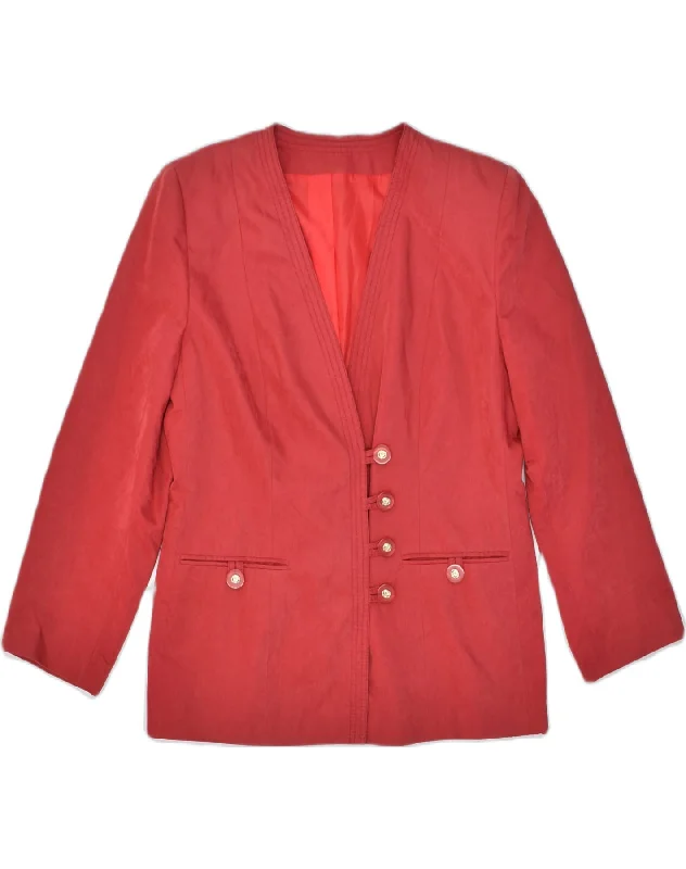 Plus Size Women's Fashion and Clothing VINTAGE Womens 4 Button Blazer Jacket IT 44 Medium Red Cupro Plus Size Women's Fashion and Clothing VINTAGE Womens 4 Button Blazer Jacket IT 44 Medium Red Cupro