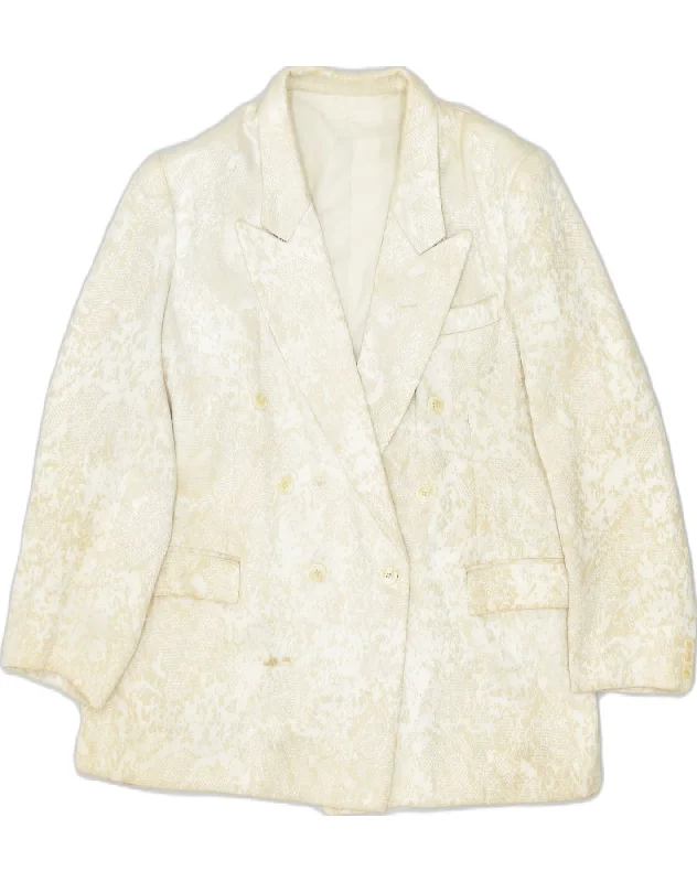 Women's Clothing For Holiday Travel VINTAGE Womens Double Breasted Blazer Jacket UK 16 Large Beige Floral Women's Clothing For Holiday Travel VINTAGE Womens Double Breasted Blazer Jacket UK 16 Large Beige Floral