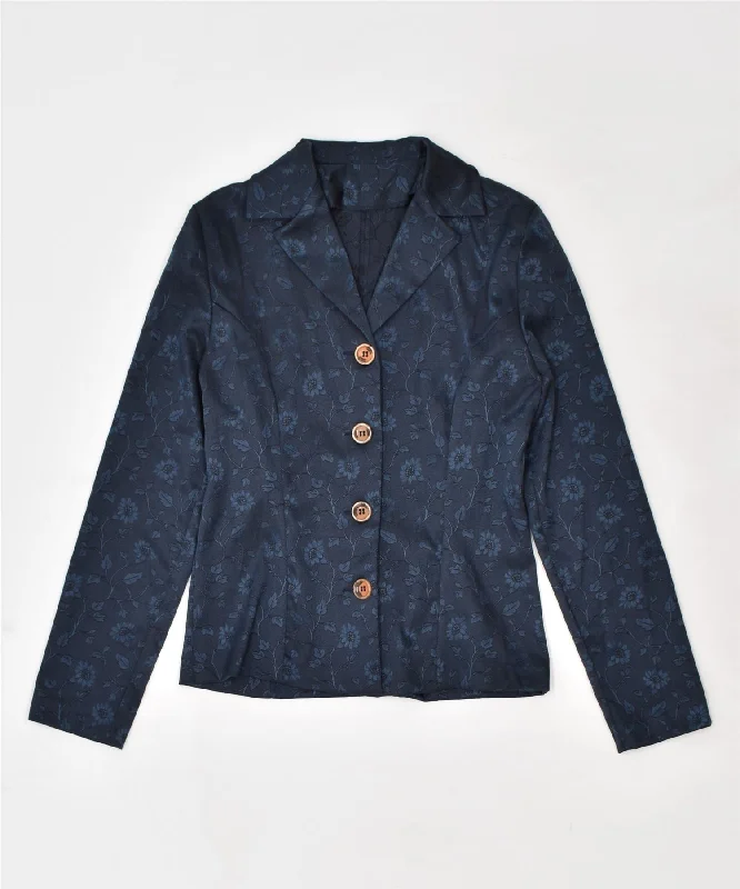 Stylish Women's Apparel VINTAGE Womens 4 Button Blazer Jacket UK 8 Small Navy Blue Polyester Stylish Women's Apparel VINTAGE Womens 4 Button Blazer Jacket UK 8 Small Navy Blue Polyester