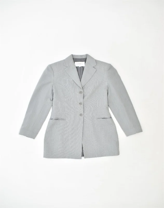 Women's Evening Outfit VINTAGE Womens 3 Button Blazer Jacket IT 40 Small Grey Polyester Women's Evening Outfit VINTAGE Womens 3 Button Blazer Jacket IT 40 Small Grey Polyester