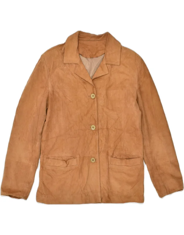 Sophisticated Style EQUIPE Womens Leather Jacket IT 46 Large Beige Leather