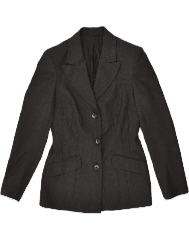Women's Vacation Outfit VINTAGE Womens 3 Button Blazer Jacket UK 14 Large Grey Virgin Wool Women's Vacation Outfit VINTAGE Womens 3 Button Blazer Jacket UK 14 Large Grey Virgin Wool