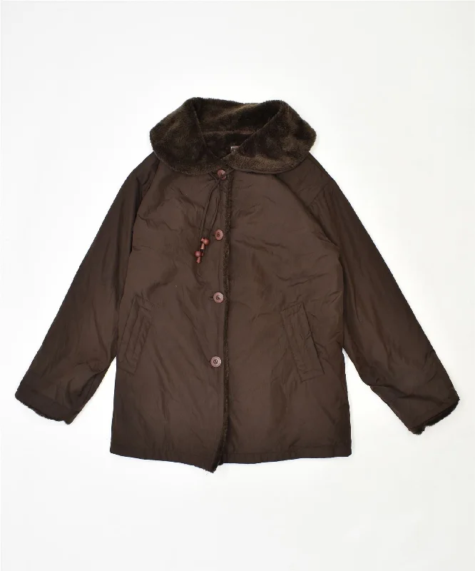 Winter Wardrobe Clearance TIC &TAC Womens Sherpa Overcoat UK 14 Medium Brown Polyester Vintage Winter Wardrobe Clearance TIC &TAC Womens Sherpa Overcoat UK 14 Medium Brown Polyester Vintage