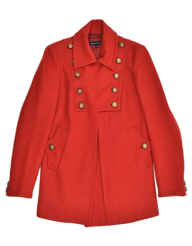 Women's Chic Outfit FRENCH CONNECTION Womens Overcoat US 6 Medium Red Wool