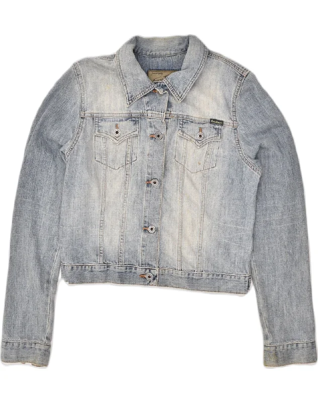 Modern Women's Fashion with Vintage Touches GUESS Womens Denim Jacket UK 14 Large Grey Cotton Modern Women's Fashion with Vintage Touches GUESS Womens Denim Jacket UK 14 Large Grey Cotton