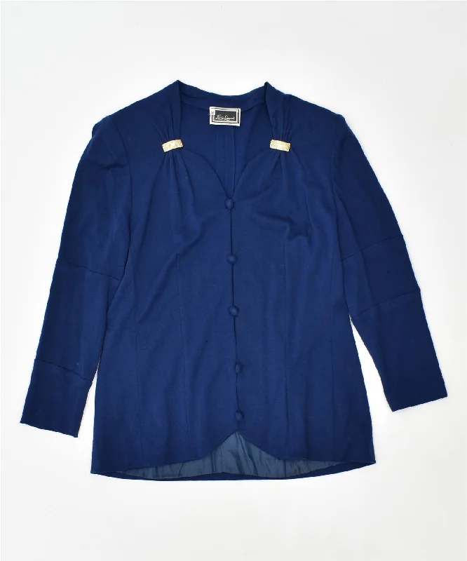 Casual Clothing For Women LUISA SPAGNOLI Womens 5 Button Blazer Jacket IT 46 Large Blue Wool Casual Clothing For Women LUISA SPAGNOLI Womens 5 Button Blazer Jacket IT 46 Large Blue Wool