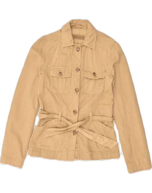 Clothes For Sale MASSIMO DUTTI Womens Utility Jacket EU 36 XS Beige Cotton